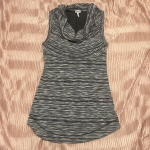 Splendid Gray Sleeveless Womens Cowl Neck Knit Tunic Top Made In USA